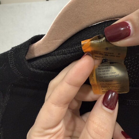 Helly Hansen Shirt Womens Small Black Merino Wool Base Layer Thermal Long Sleeve - Picture 4 of 10